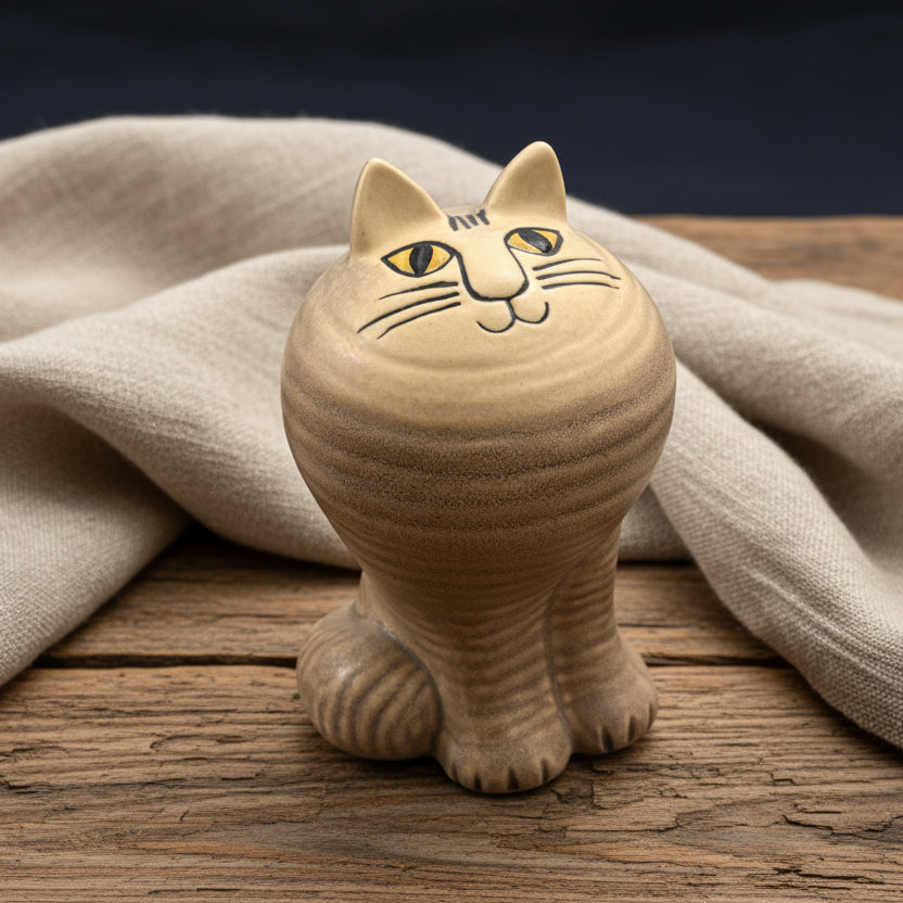 Katten MAJA Grå/Vit Lisa Larson Gustavsberg