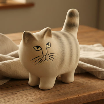 Katten MOA Midi Grårandig Lisa Larson Gustavsberg