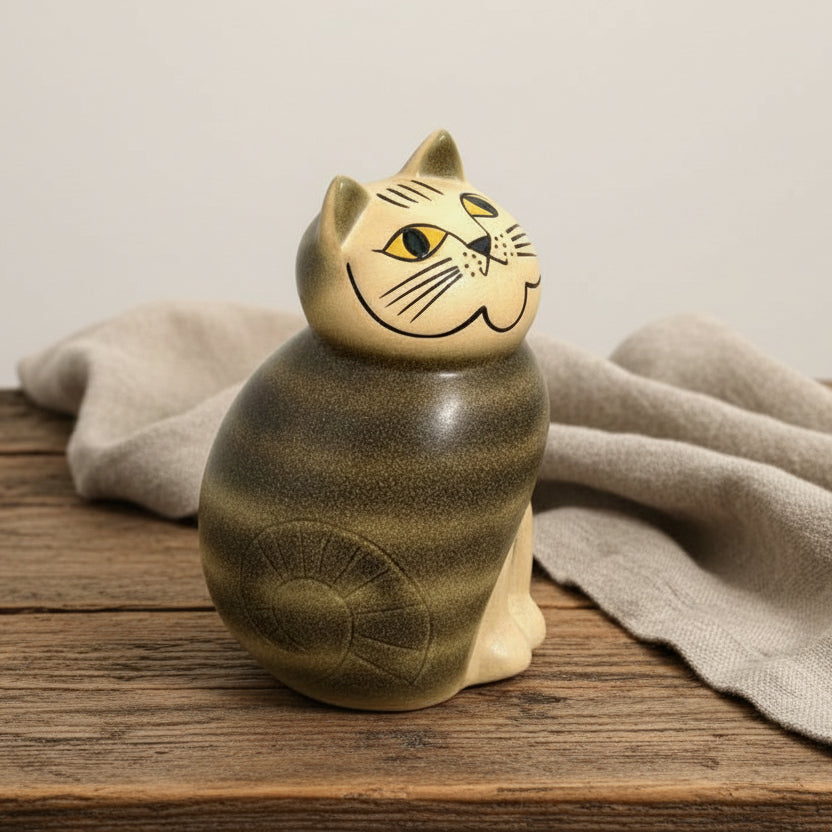 Katten MIA Midi Grårandig Lisa Larson Gustavsberg