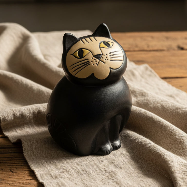 Katten MIA Midi Svart Lisa Larson Gustavsberg