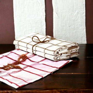 Handdukar 2 st Köksruta Kanel Axlings