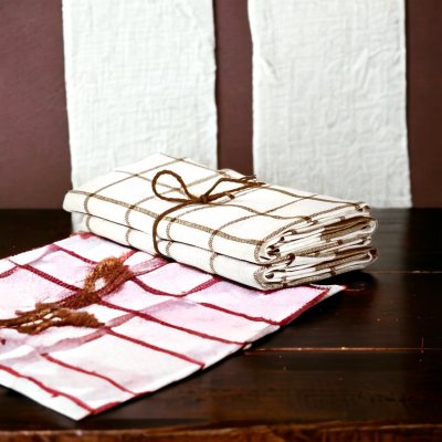 Handdukar 2 st Köksruta Kanel Axlings