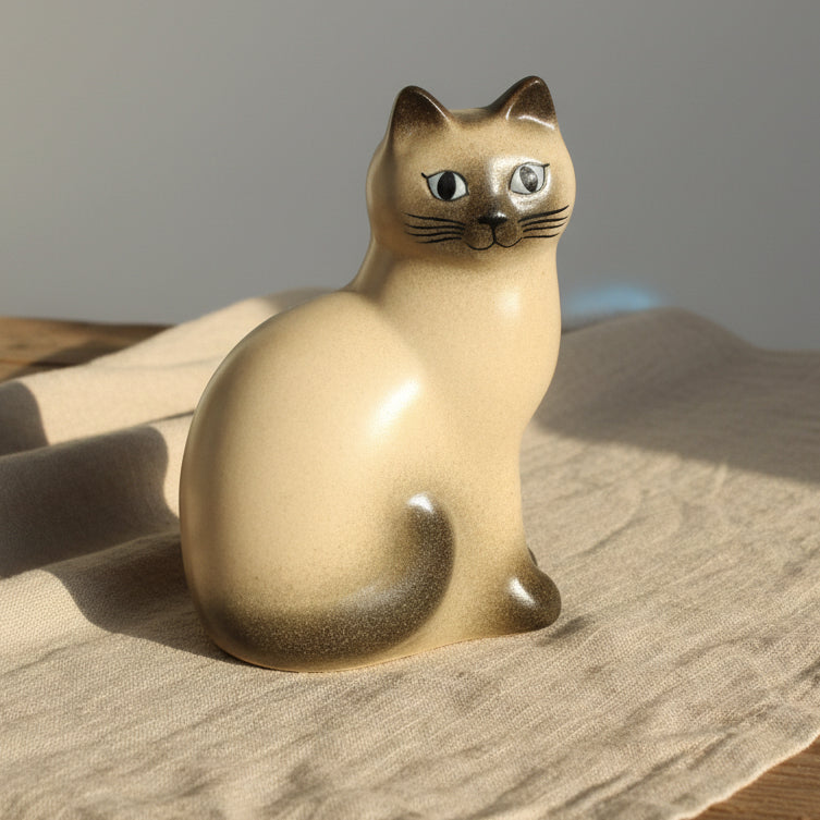 Katten Måns Midi Grå Lisa Larson Gustavsberg