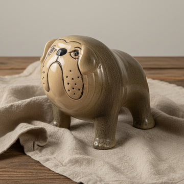 Bulldog Grå Lisa Larson Gustavsberg