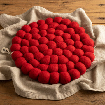 Grytunderlägg Röd Tovad Ull