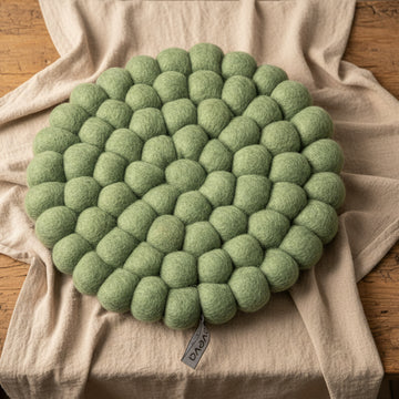 Grytunderlägg Grön Tovad Ull