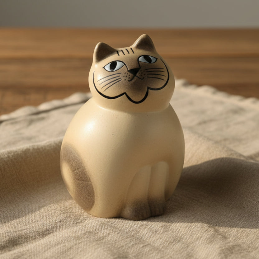 Katten MIA Midi Vit/Grå Lisa Larson Gustavsberg