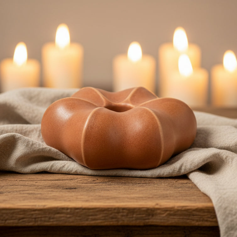 STJÄRNA Ljusstake Tegelröd