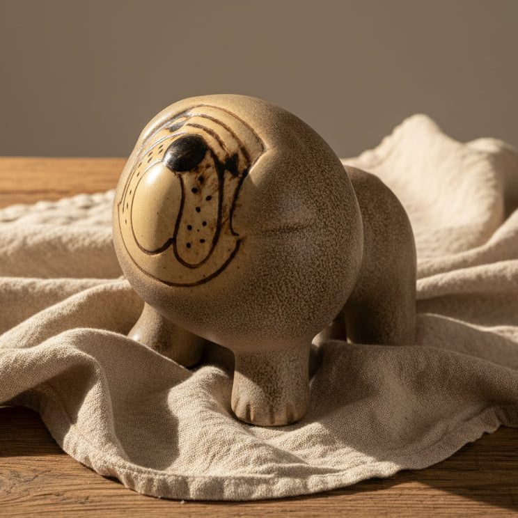 Bulldog Lillkennel Grå Lisa Larson Gustavsberg