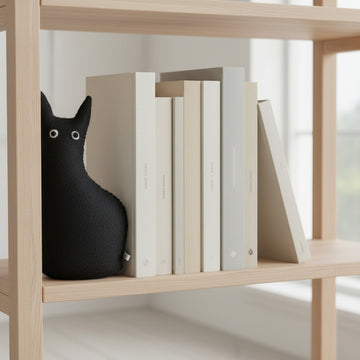 Knasig Katt – Dörrstopp och bokstöd i ull av AvEva