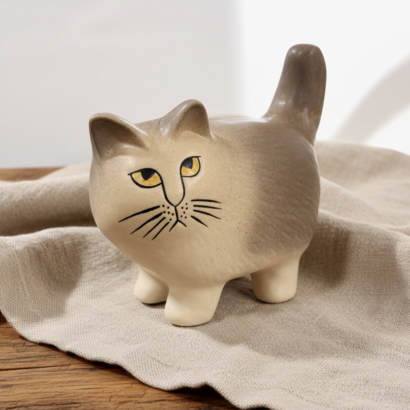 Katten MOA Midi Grå Lisa Larson Gustavsberg