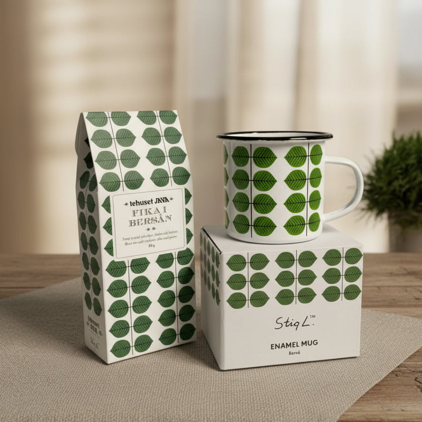 Berså Emaljmugg och Te "Fika i bersån"