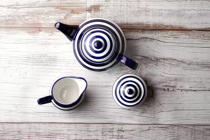 Mjölkkanna Bringare i blått och vitt