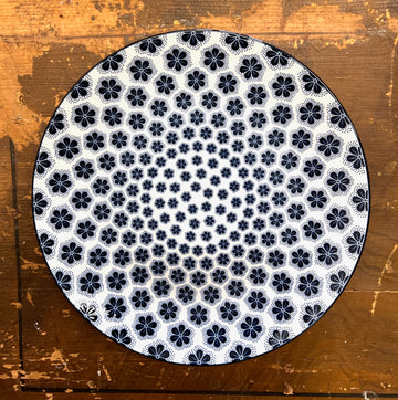 Romantik Tallrik – "Blomma"  Blå