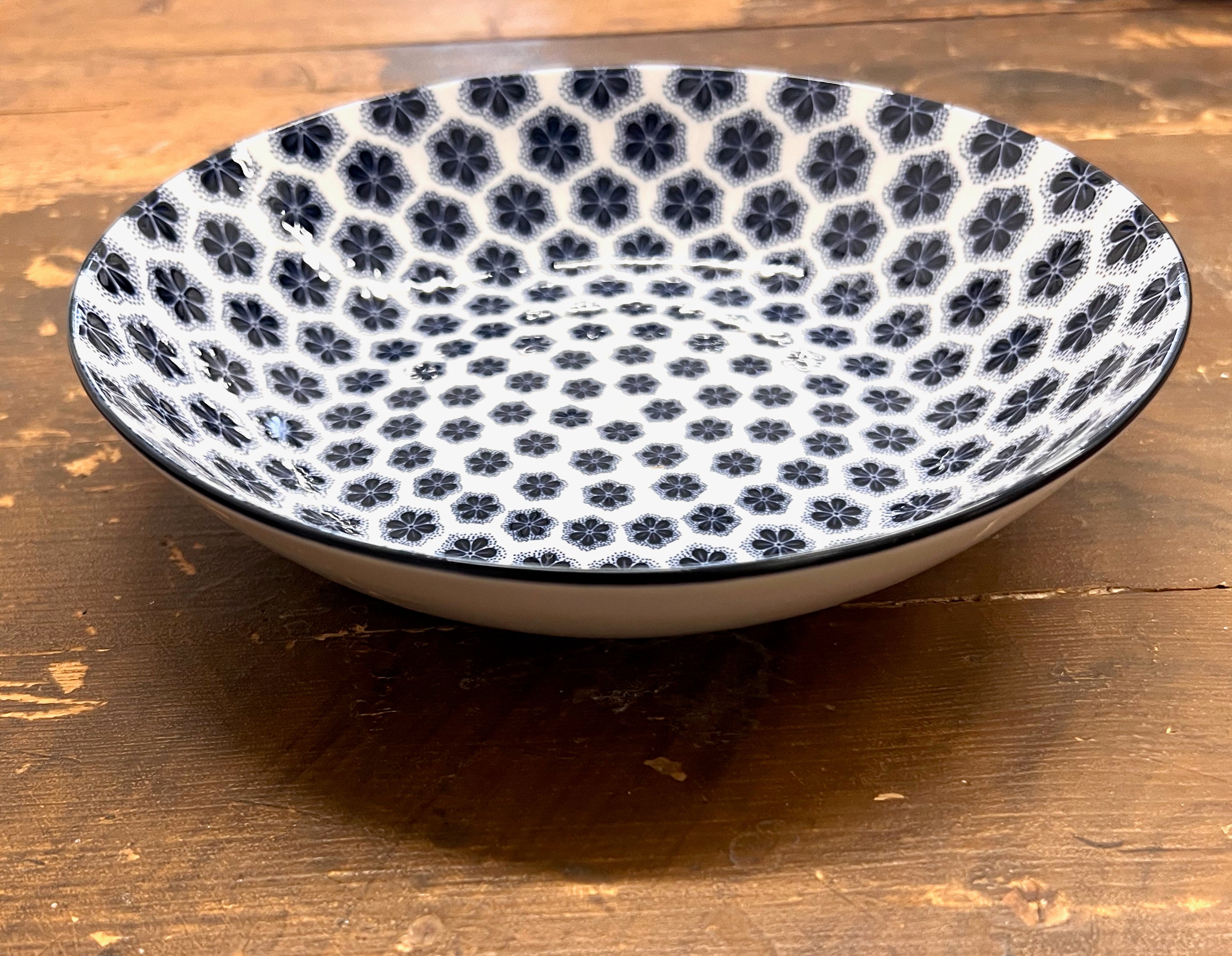 Romantik Djup Tallrik – "Blomma"  Blå