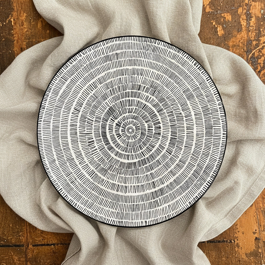 Romantik Tallrik – "Strå" Svart