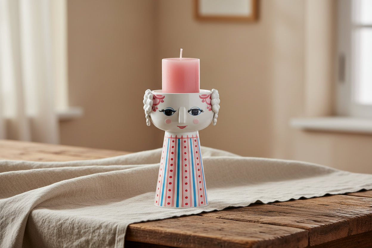 Eva Ljusstake Rosa 14 cm Bjørn Wiinblad