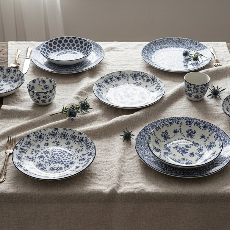 Romantik BLÅ - djupa tallrikar