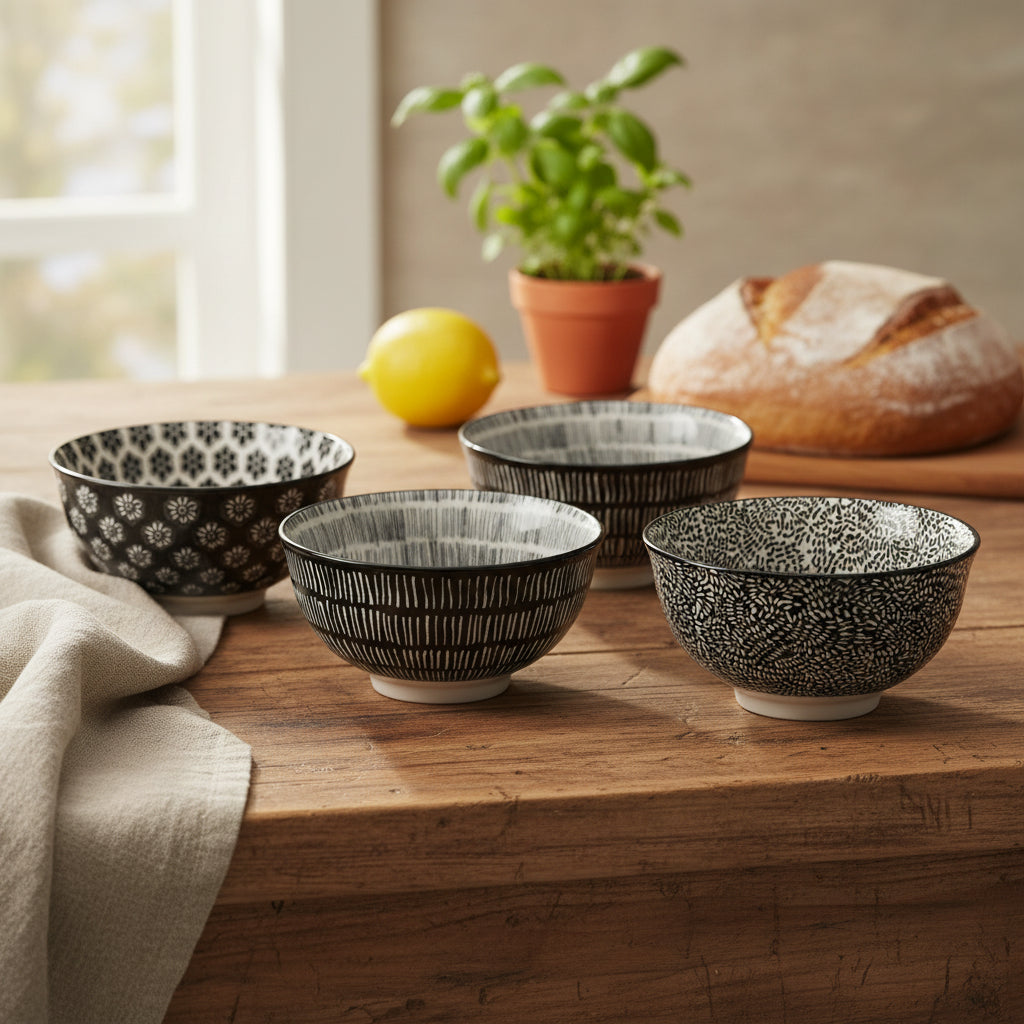 Romantik SVART - skålar Large