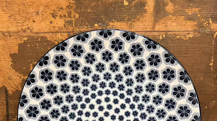 Romantik Tallrik – "Blomma"  Blå