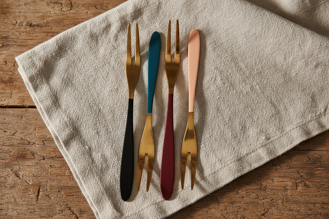 "Velvet" Små gafflar Plockgafflar i snygga färger 4 st