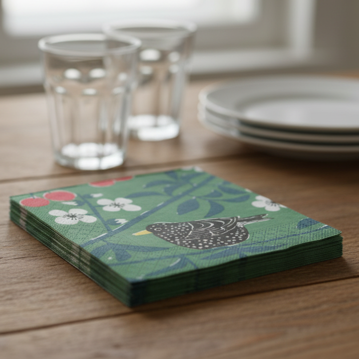 Körsbärsträdgården Grön Servetter M Westman