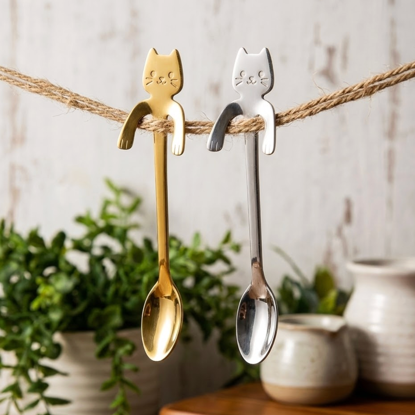 Kattsked som hänger kvar" Silver