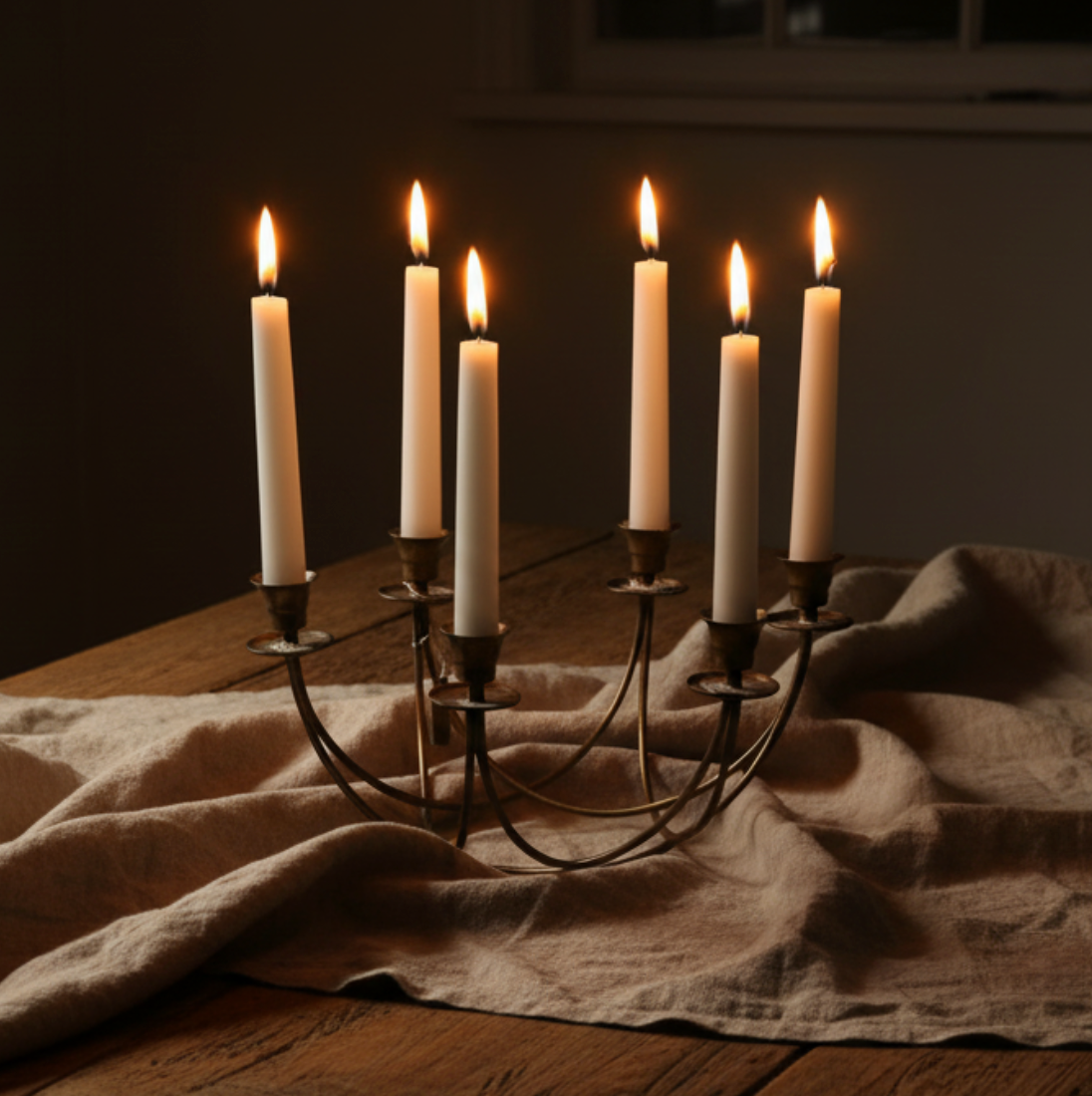 Ljusstake "Krona" Antik mässing