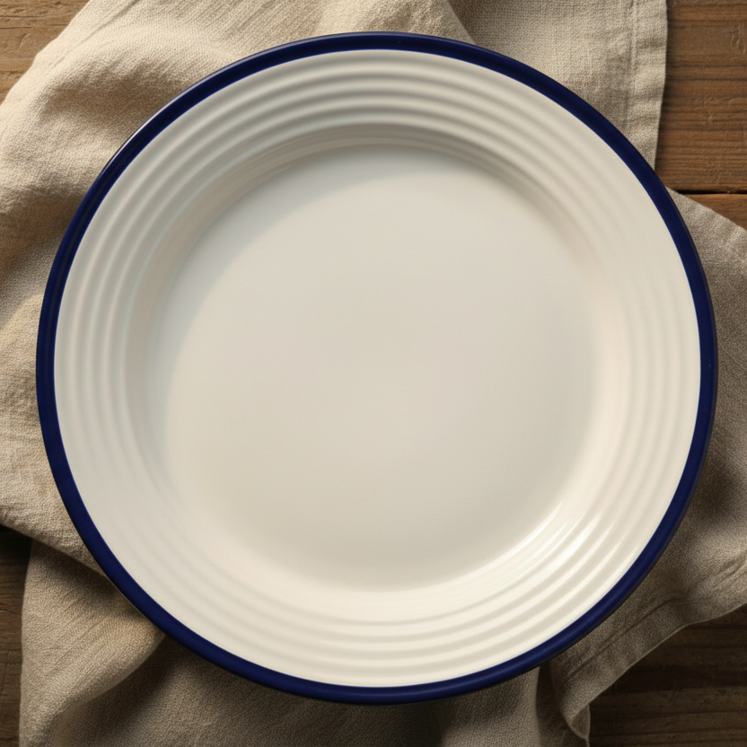 "Blå rand" Tallrik  i porslin