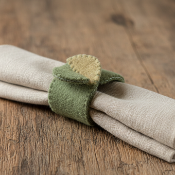 Servettringar 4 st Lindblomsgröna