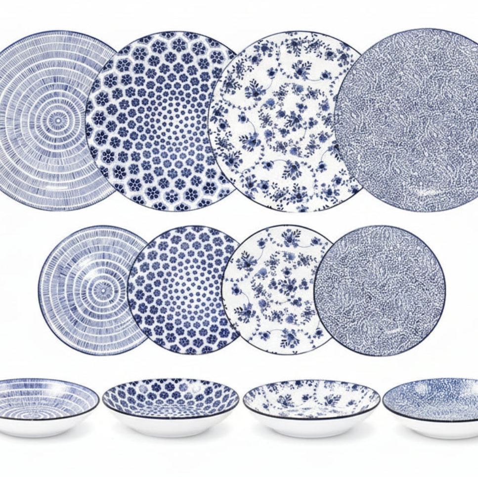 Romantik BLÅ - djupa tallrikar