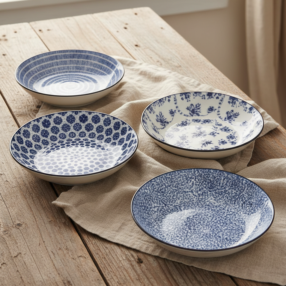 Romantik BLÅ - djupa tallrikar