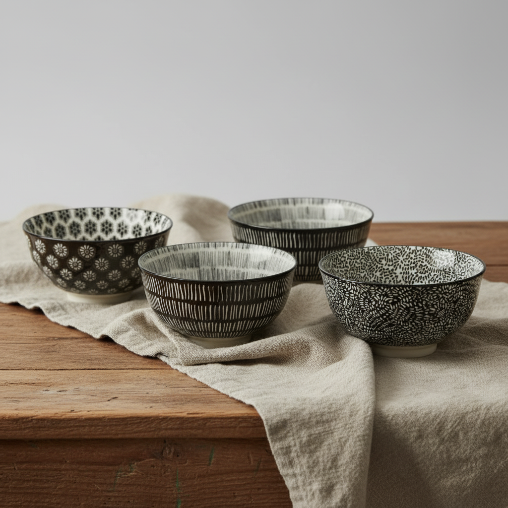 Romantik SVART - skålar Medium