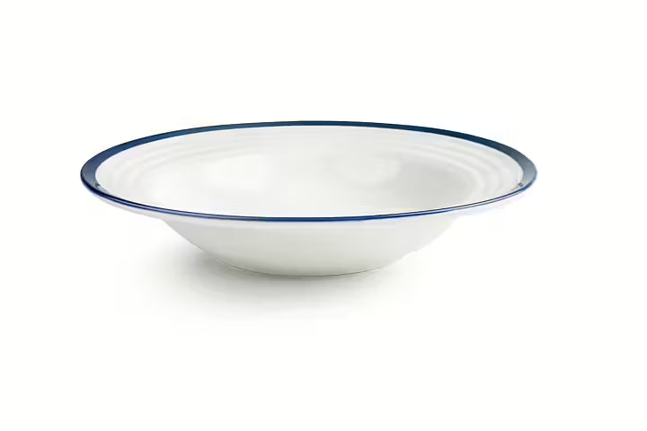 "Blå rand" Djup Tallrik  i porslin