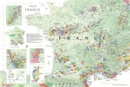 Vinkarta Frankrike  - uppdaterad 2020 - falsad