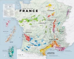 Vinkarta Frankrikes vinregioner  - STOR 2023