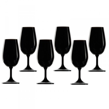6 x svarta vinprovningsglas - ISO-glas